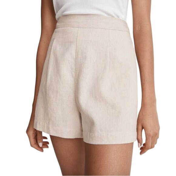 Madewell Clean Pull-On Shorts Linen/Cotton Natural Undyed XL Womens NJ683 - Picture 1 of 6